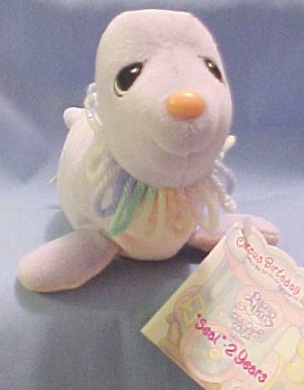 Precious Moments Birthday Circus Tender Tail Bean Bag Plush 2nd Birthday Seal 8 1/2 inches