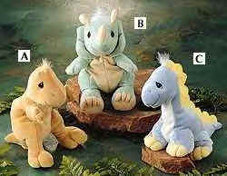 Precious Moments Tender Tail Bean Bag Plush Triceratops - Introduced in August '99