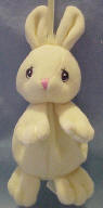 Precious Moments Tender Tail Mini  Plush Ornament Yellow Bunny 6 inches