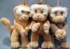 Precious Moments Tender Tail Mini  Plush Ornament Monkey Trio - from the Limited Edition Collection 4 inches each