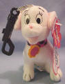 Disney's 102 Dalmatians Plush Wiggler Key Clip Oddball Pull her flower tag and watch her wiggle and jiggle. 5 inches