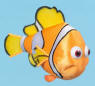 Disney's Finding Nemo Nemo the Clownfish Plush (tag says reads 8") - made from a satiny material with sheer pleated mesh fins 13 inches