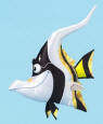 Disney's Finding Nemo Gill the Moorish Idol Plush (tag says reads 8") - made from a satiny material with sheer pleated mesh fins 13 inches