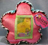 Disney's Lizzie McGuire Flower Plush Pillow with Picture Frame - (safe for ages over 3)  Materials are velvety and silky BRIGHT colors. (frame is 2 1/4" x 3 1/4") The pillow is 9 inches wide by 6 1/2 inches high by 1/2 inch thick