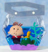 Playhouse Disney's Stanley and Dennis Fish Bowl Play Set - The fish bowl is a carry all with snaps on the top to put a BUNCH of small toys in to carry along.  The fish bowl looks like an aquarium.  It has blue jelly water sealed in the outer part of the carry all.  5 inch Stanley 4 1/2 inch Dennis