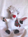 Musical White Reindeer 7 1/2 inches
