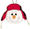 Gund Musical Snowman Ornament or Package Topper plays Santa Claus is Coming To Town 3 1/2 inches high