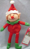 Jangles the Bean Bag Elf - Red Body Green Stripes 8 1/2 inches