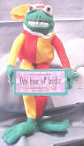 It's a Green Thang! Jester/Clown Frog with Coupon "One hour of tricks"  11 1/2 inches