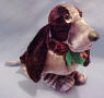 Hush Puppies Basset Hound Puppy Dog Holiday Cabernet Bean Bag Christmas 2000  7 inches with a 2 inch tail