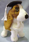 Graduation Hushpuppy Basset Hound Puppy Dog with Black Hat with White Tassel  Introduced Spring 2001 7 inches