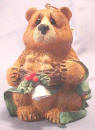 Lou Rankin Resin Christmas 2000 Ornament Jasper Bear 3 inches