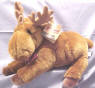 Holiday Miles Moose with a Cranberry Ribbon and Gold Trim 15 inches