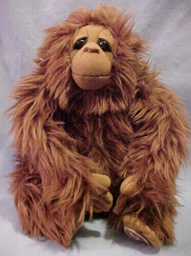 Lou Rankin Plush Little Friend Clyde the Orangutan - Retired 8/01 "Swinging, eating, sleeping and playing - those are the things I do. Hugging and cuddling are things I'd add if you'd take me home with you!" 12 inches high