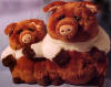 Lou Rankin Lifelong Friends Plush Fremont Pigs  11 1/2 inches high and 9 1/2 inches high