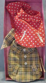 Legally Blonde Clothing Accessories Set 2 -  set of 2 outfits include a red with white polka dot dress with matching bandana and a Beige plaid coat with matching bandana