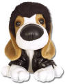 Elvis Presley Guitar Man Basset Hound - This adorable Elvis Basset Hound Dog is wearing a leatherlike jacket and Elvis hair! "I'll never be more than what I am... a singin' little guitar man." - lyrics from 'Guitar Man', from teh '68 Special, Elvis 1st TV Special. 7 inches
