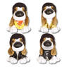 Complete Set of all 4 Elvis Basset Hounds - all 4 of the above basset hounds as described above 7 inches each