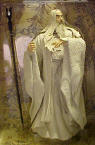 Lord of the Rings 2002 The Two Towers Saruman Figure in a collectors box  8 1/2 inches