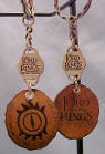 Lord Of The Rings The Two Towers - Leather Key Chain with The Eye of Sauron  1 1/2 inches FOB 3 inch key Chain
