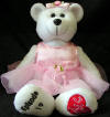 Classic Collecticritter I Love Lucy  Episode 19 "The Ballet" Teddy Bear - This brand new adorable bear is recreated to represent when Lucy and Ricky visited her ancestral homeland of Scotland. This episode first aired on February 18, 1952. Lucy tries to learn ballet by taking lessons, but fails miserably! She fills in for a sick performer on Ricky's show, but instead of a ballet dancer, she plays a pie-throwing comic! One foot has Episode #19 embroidered and the other has the classic Red "I Love Lucy" logo. Limited to only 1,500 numbered pieces, this bear is a must have for any collector. &nbsp;Individually numbered.  11 inches