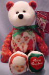 Limited Treasure's I Love Lucy Christmas Eve Red Teddy Bear  - (Lucy, Ricky, Fred and Ethel are all on the front of this bear) The Bear wears a tag with information about this Episode:  "'I Love Lucy' Christmas Show",  Sixth Season 1956-1957, Original Air Date:  December 24, 1956, Limited Edition.  This episode aired on Christmas Eve, 1956.  The Ricardos and Mertzes trim a Christmas tree, as they reminisce how their lives have changed since Little Ricky's birth.  Memorable and hilarious flash backs from past episodes are shown.  At the end of this episode, Lucy, Ricky, Ethel and Fred dressed as Santas arrive to surprise Little Ricky.  9 inches high
