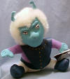 Star Trek Bean Bag Plush Alien Andorian 6 1/2" - "Journey to Babel", Star Trek, 1967 - An Insect like Humanioid civilization from the planet Andoria, These blue-skinned people describe themselves as a passionate, violent people. Andorians live in family groups described as hive-like. Andorians are one of the founding civilizations of the United Federation of Planets.