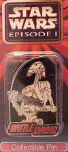 Star Wars Episode 1 Battle Droid Cloisonne Pin 1 1/4 inches wide 2 inches high