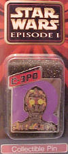 Star Wars Episode 1 C3PO Cloisonne Pin 1 1/4 inches wide 1 1/2 inches high