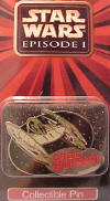 Star Wars Episode 1 Droid Starfighter Cloisonne Pin 1 3/4 inches wide 1 1/4 inches high