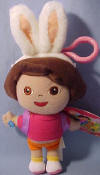 Easter Dora the Explorer with Bunny Ears Plush Clip On - (safe for children over age 3)  9 inches including ears