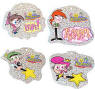 Nickeldeon's Fairly Odd Parent's Cosmo 4 Sticker Set Each sticker is 6" wide and 5" high.  They can also be hung on a hook.