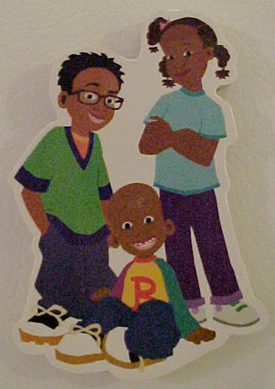 Nickelodeon's Little Bill, April and Bobby Wood Magnet 4 inches