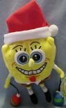 Nickelodeon Plush SpongeBob Squarepants' as Santa Claus with an ornament in each hand  7 inches