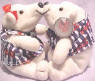Kissing Coca Cola Bears in Vests 6 inches each