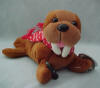 Coca Cola Bean Bag Plush #0124 Walrus w/ Red Logo Scarf &nbsp;(from the Winter of 1998 Set) 7 inches