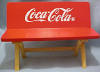 Coca Cola Park Bench 9 inches long 6 inches high 3 1/2 inches deep