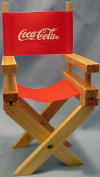 Coca Cola Director's Chair 9 inches high 4 1/2 inches wide 4 1/2 inches deep