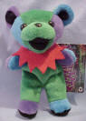 Liquid Blue Grateful Dead Bean Bear Franklin - quantity produced 106,464 Retired 3/1/99 Born 05/22/1977 at Sportatorium Tour Memory: One of my favorite things to in the world was to eat after dancing for hours at a Dead show. There was always a great selection of 'tour' food. You could always find the best veggie burritos or 'kind' pasta. Grilled cheese and stir fry were always around, it was great food cheap. 7 1/2 inches tall