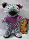 Liquid Blues' Grateful Dead Bean Bear Pearly Baker - quantity produced 67,584 Retired 10/5/00 Born 05/16/1993 at Sam Boyd Silver Bowl Tour Memory: I was at an outdoor venue, actually I don¿t remember where, when I saw the coolest thing. I saw THE MOST shooting stars ever. It seemed like every time Jerry hit a different note another star shot across the sky. Whenever I tried to have someone else see them, they were gone. Nobody could confirm the night of the shooting stars but it was beautiful. 7 1/2 inches tall