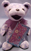 Liquid Blues' Grateful Dead Bean Bear Snowflake - quantity produced 60,262 Born 3/24/90 at Knickerbocker Arena Tour Memory: We were in Albany for the first Dead shows ever at the knick. The weather turned ugly, when out of nowhere, a HUGE snow storm started. It lasted for hours and had the biggest snowflakes ever. We didn't have any place to stay so we ended up playing hacky sack all day inside under the big "EGG." I still don't know what the egg is for, but it turned into Deadhead Central, the place to stay warm. 7 1/2 inches tall