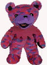Liquid Blues' Grateful Dead Bean Bear Jack A Roe - Born 7/10/89 at Giants Stadium Tour Memory: Being able to tape the shows I went to was the coolest thing. The Dead got it right when they decided to allow their shows to be taped. I have a tape collection that I wouldn't trade for any amount of money in the world. Whenever I want, I can pop in a tape of the Boys and go somewhere else. It helps me remember all the great places and beautiful people I've met while touring with the greatest band in the world. 7 1/2 inches tall