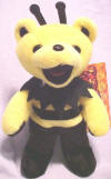 Liquid Blues' Grateful Dead Bean Bear King Bee with Black Antennas quantity produced 5,040 Retired 05/01 Birthday 04/18/1969 Tour Memory:  I remember the first time I mail ordered for my tickets. I made sure I followed every direction 100%. I would have never forgiven myself if I made a mistake and didn't get my tickets. The first day the envelope could be post marked I'd be at the post office early that morning. I never waited in line for Dead tickets again. I used to draw cool pictures on the envelope to help make it stand out. 7 1/2 inches tall