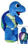 Liquid Blues' Grateful Dead Bean Bear Lazy Lightning - quantity produced 32,736 Retired 05/02 Birthday 10/18/1983 Tour Memory: The first time I saw a hack circle was on tour and I was like, "Why are those people trying to kick that little ball?" I asked someone and they explained. Being adventurous I gave it a go. Man, did I stink. I kept at it and actually got pretty good. Now I'm never without a hacky sack in my backpack. Kickin' a sack at Dead shows was a great way to meet people and to get ready for dancing! 7 1/2 inches tall