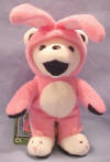 Liquid Blues' Grateful Dead Bean Bear Lucky the Bunny Rabbit - Birthday April 7, 1985 at The Spectrum Tour Memory: "What a double life I lead. Sunday morning I put on khakis and a sweater, and headed for my grandmother's house for Easter. After healthy doses of turkey and biblical passages, I changed clothes, and assumed the role of my alter ego - deadhead extraordinaire. By the time I made it to Broad Street, I was in classic form. They opened with "Why Don't We Do it in Road", oh, the irony." 8 inches high with 3 inch Bunny Ears