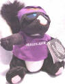 Harley Davidson Bean Bag Plush Starke the Skunk - his tag reads: "Making the stink, is what Starke's all about.    when revs up his Harley, Every body watch out!" 7 Inches
