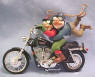 Harley Davidson Motorcycle Ornament Elves to the Rescue - the elves are riding a Harley Davidson Sporster 1200 Custom 5 inches long 4 inches high