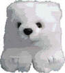 Puffkins Plush Key Chain Crystal the White Bear - DOB 3/19/98  Retired 3 inches