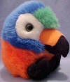 Puffkins Bean Bag Plush Squawk the Parrot&nbsp;- DOB 7/14/98  To a brainy, colorful parrot like Squawk, it's not so special to be able to talk.  Ruffling feathers of blue, gold and green, he asks so politely, "Know what I mean?" &nbsp;(introduced in January 1999)  6 inches high
