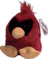 Puffkins Plush Key Chain Casey the Cardinal 3/23/98 Retired